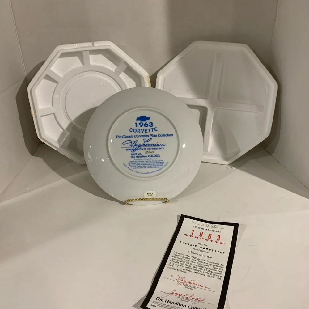 The Hamilton Collection 1963 Corvette Sting Ray Plate # 1860 X
